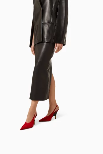 Bella 100 Slingback Pumps in Suede
