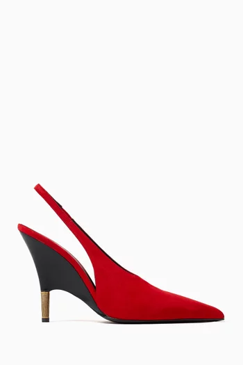 Bella 100 Slingback Pumps in Suede