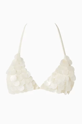 Cali Shell-detail Bikini Top