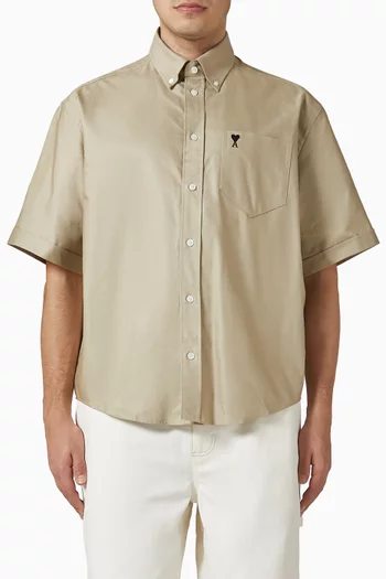 Ami De Coeur Embroidered Boxy Shirt in Cotton