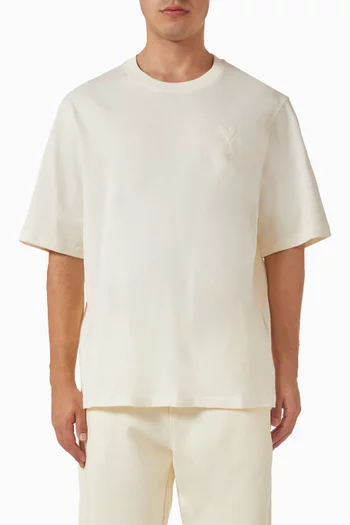 Ami De Coeur Embossed T-shirt in Cotton