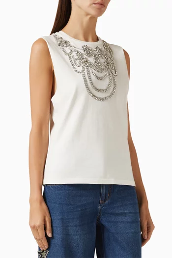 Dede Embellished Tank Top in Cotton