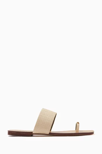 Oleandra Capri Flat Sandals in Raffia