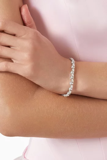 Fancy Marquise & Pear Diamond Tennis Bracelet in 18kt White Gold