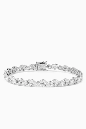 Fancy Marquise & Pear Diamond Tennis Bracelet in 18kt White Gold