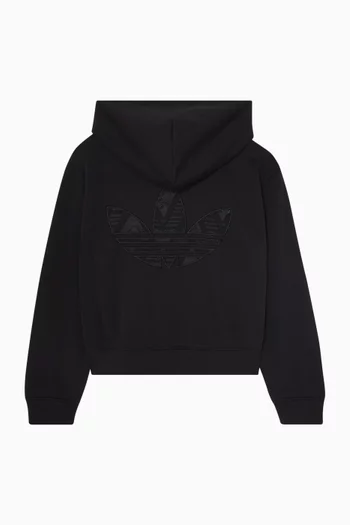 Loose Lace Full Zip Hoodie in French Terry