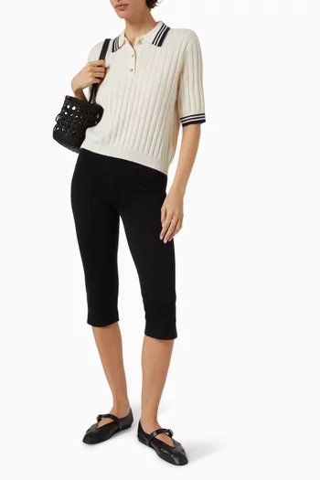 Striped Piqué Polo Shirt in Cashmere