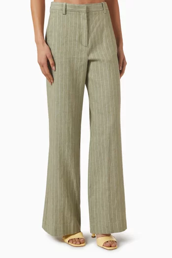 Pilimousse Stripe Pants in Linen-blend