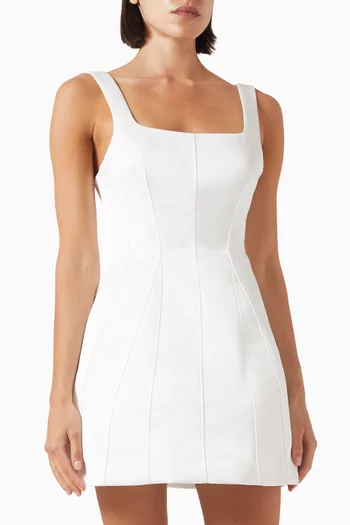 Brooch Mini Dress in Satin