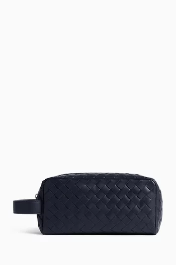 Travel Pouch in Intrecciato Leather