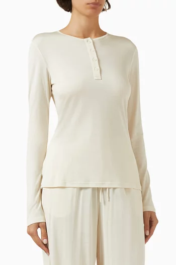 Henley Top in Silk
