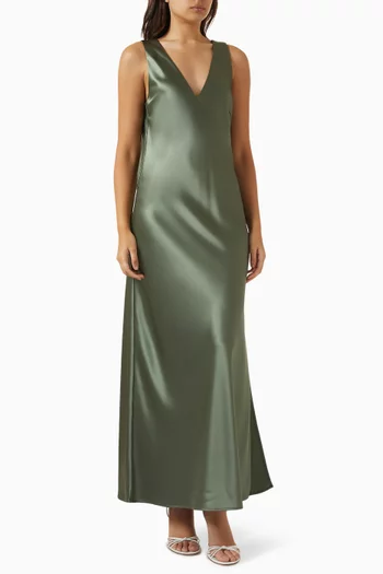 Levita Maxi Dress in Satin