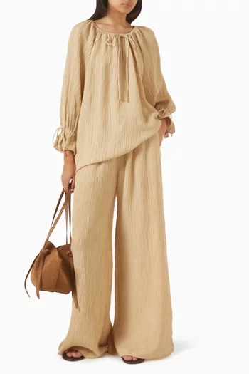 Rose Weave Blouse in Ramie Blend