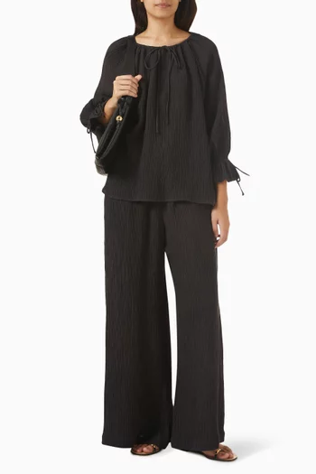 Rose Weave Blouse in Ramie Blend