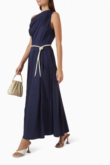 Yara Asymmetric Dress in Cotton Blend