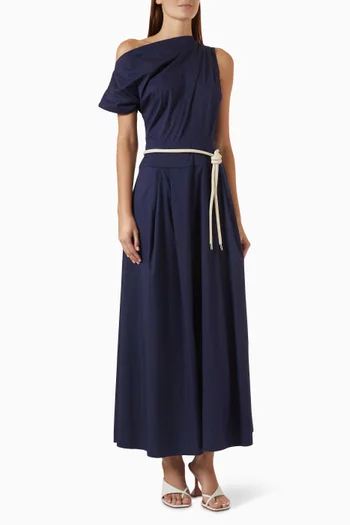 Yara Asymmetric Dress in Cotton Blend