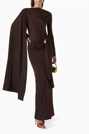 Edena Modest Draped Maxi Dress