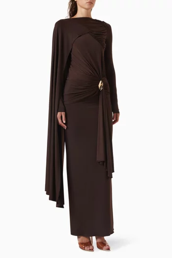 Edena Modest Draped Maxi Dress