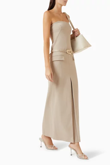 Tailored Bandeau Belted Dress