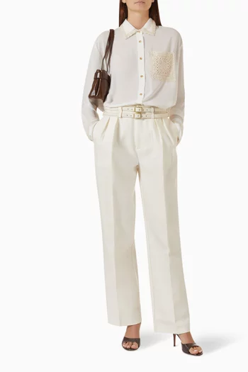 Mya Crochet Detail Shirt in Georgette