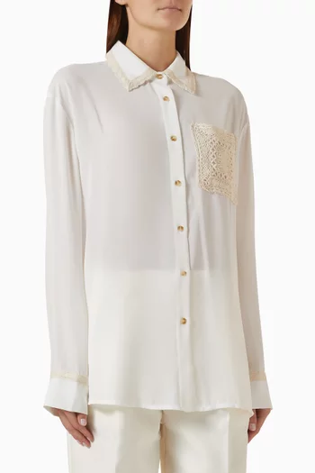 Mya Crochet Detail Shirt in Georgette