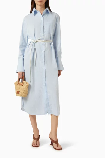 Isa Belted Shirtdress in Cotton Blend