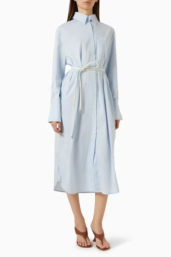 Isa Belted Shirtdress in Cotton Blend