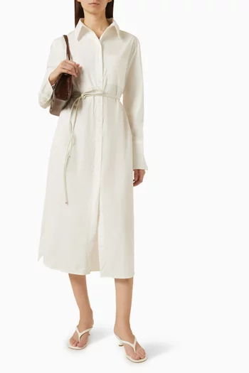 Isa Belted Shirtdress in Cotton Blend