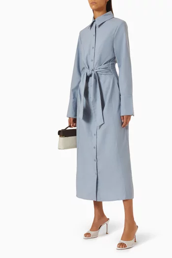 Fern Midi Shirt Dress in Linen-blend