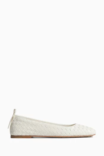 Charlotte Ballet Flats in Intrecciato Leather