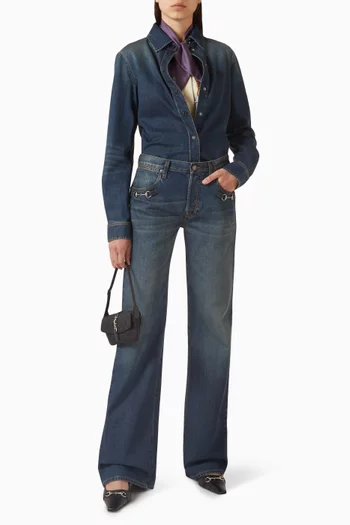 Horsebit Jeans in Cotton Denim