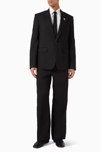 Single Breasted GG Jacket in Wool-blend