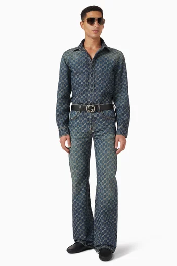 GG Jacquard Jeans in Denim