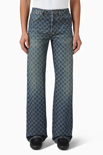 GG Jacquard Jeans in Denim