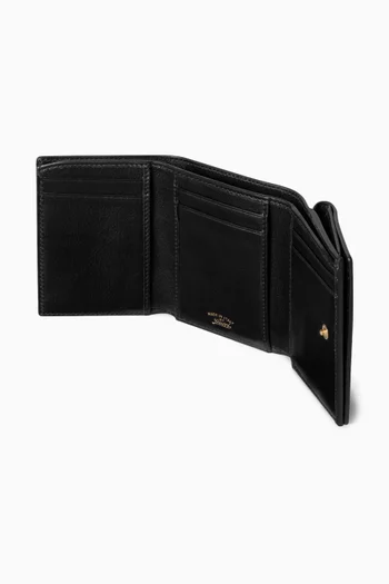Small Horsebit Web Tri-fold Wallet in Leather