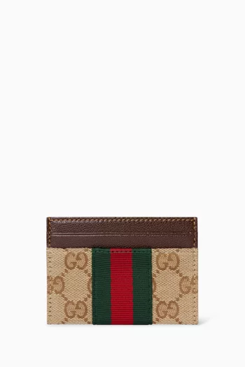 Card Case in GG Canvas & Leather