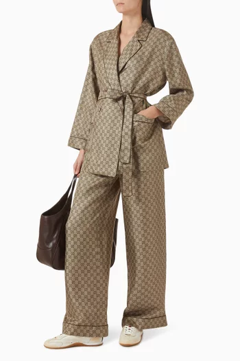 Belted Shirt in GG Silk Twill