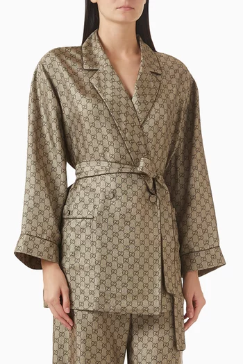 Belted Shirt in GG Silk Twill