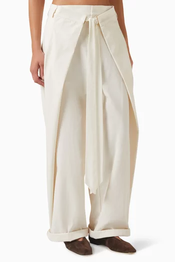Stella Tie-front Pants in Cotton-blend