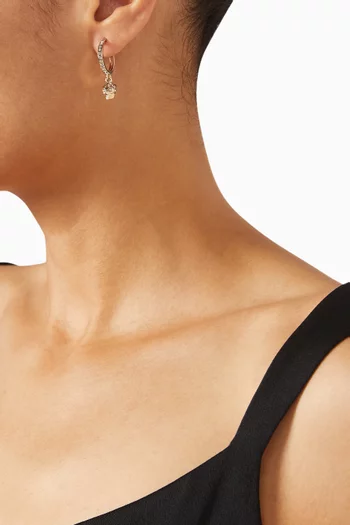 Skull Mini Creole Hoop Earrings in Brass
