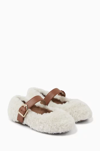 Buffy Ballet Flats in Faux Shearling