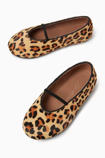 Daphne Animal-print Ballerina Shoes in Leather