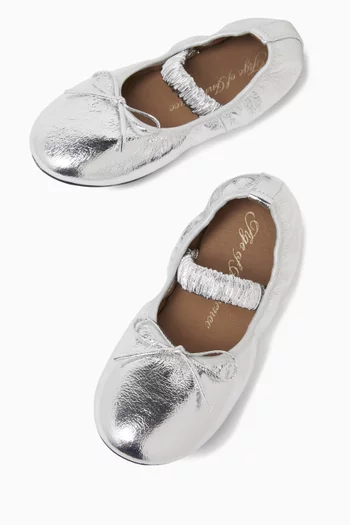 Sylvie Ballet Flats in Metallic Leather