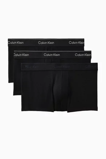 Low Rise Trunks in Stretch Cotton, Set of 3
