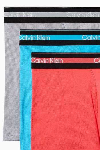 Logo Boxer Briefs in Stretch Cotton, Set of 3