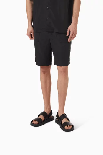 Webbing Back Strap Sandals in Leather