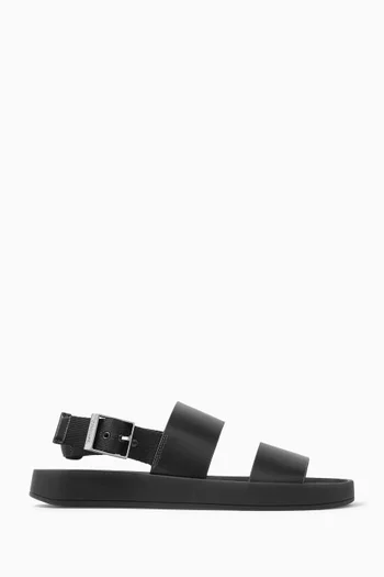 Webbing Back Strap Sandals in Leather