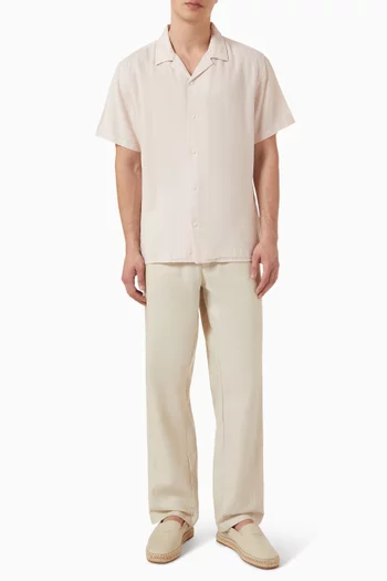 Camp Collar Shirt in Linen-blend