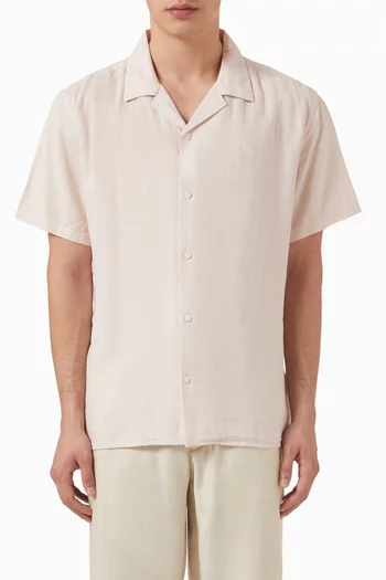 Camp Collar Shirt in Linen-blend
