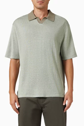 Polo Shirt in Linen-blend